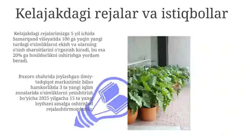 Oʻsimliklarni turli xil sharoitda oʻstirib oʻrganamiz va oʻz tavsiyalarimizni oʻrganamiz 3