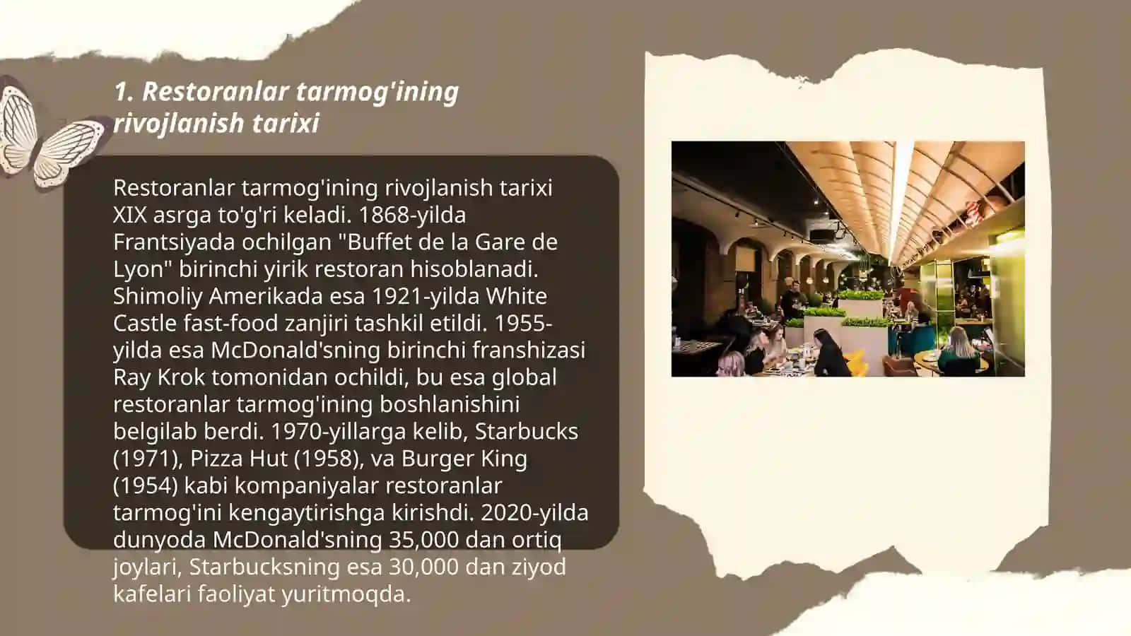 Restoranlar tarmog'ining rivojlanish bosqichlari 3