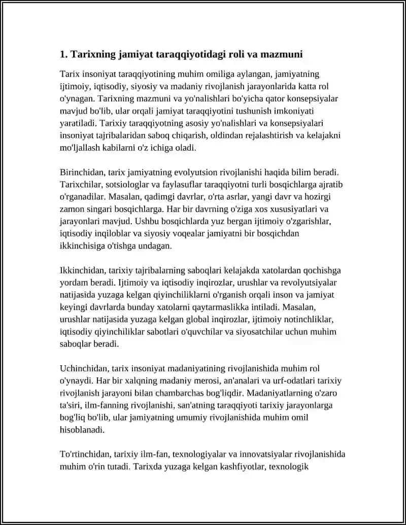 JAMIYAT TARAQQIYOTIDA TARIXNING MAZMUNI, YO’NALISHLARI VA KONSEPSIYALARI 3