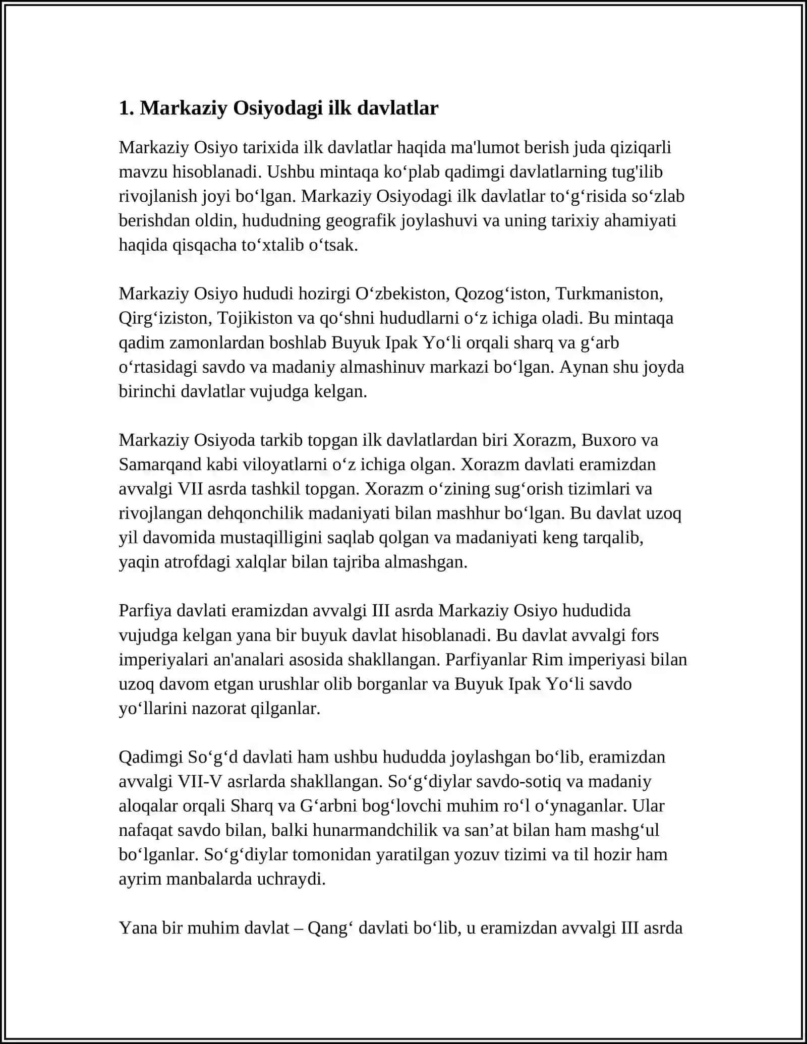 MARKAZIY OSIYODA ILK DAVLAT UYISHMALARI 3