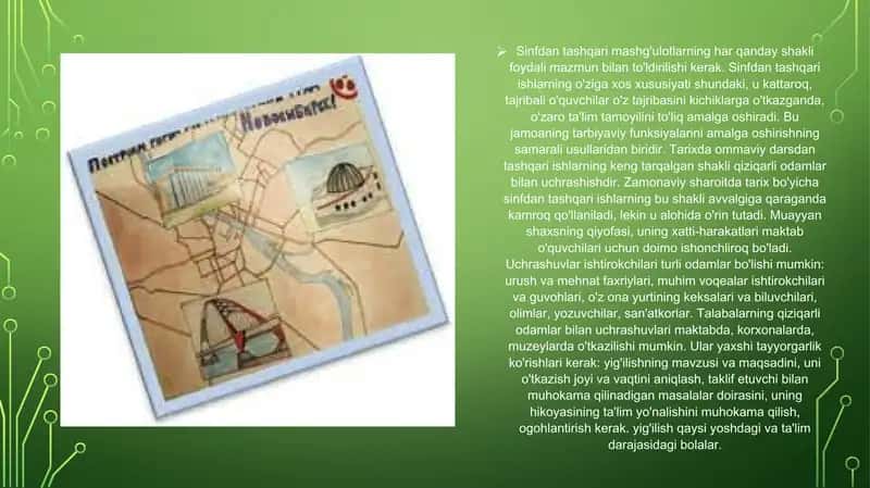 Tarix bo’yicha sinfdan tashqari olib boriladigan ishlar 3