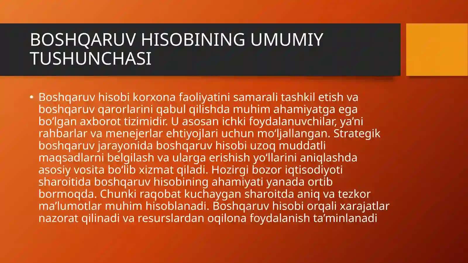 Boshqaruv hisobining hozirgi holati va uning rivojlanish tendensiyalari 3