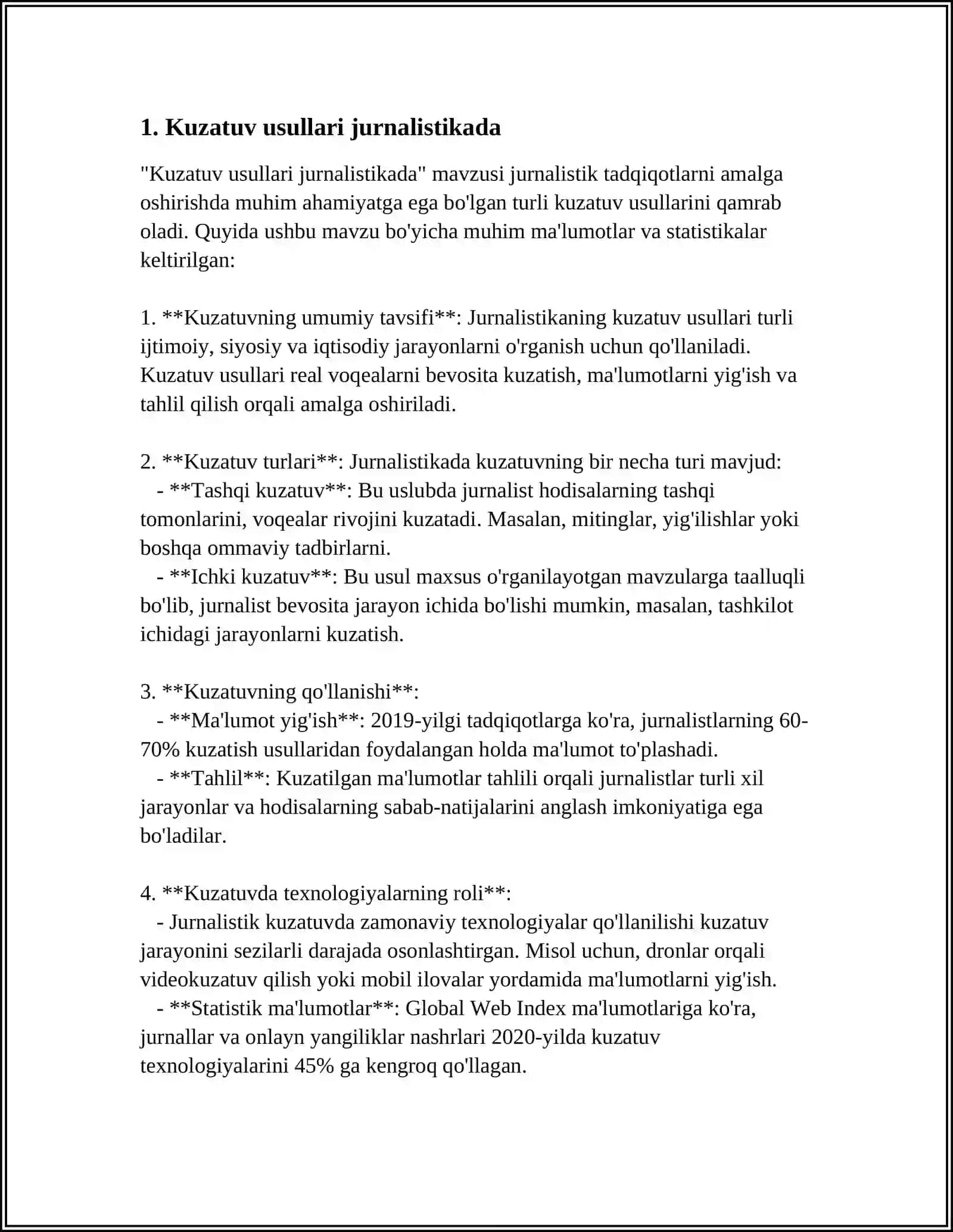JURNALISTIKADA VOQEALIKNI ANGLASH METODIKLARI KUZATUV INTERVYU EXPERIMENTI 3