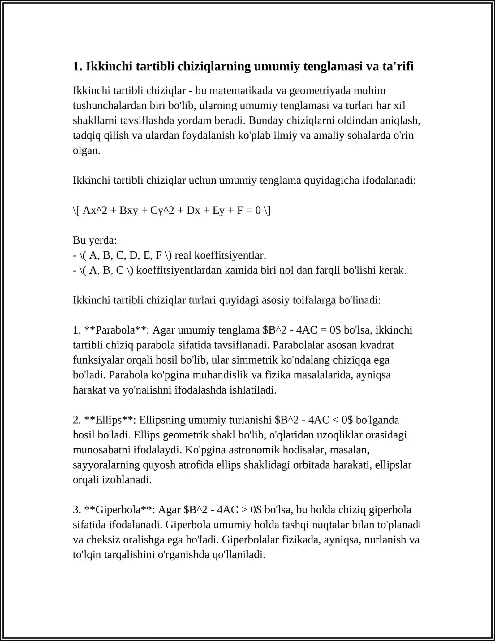 IKKINCHI TARTIBLI CHIZIQLARNING UMUMIY TENGLAMASI 3
