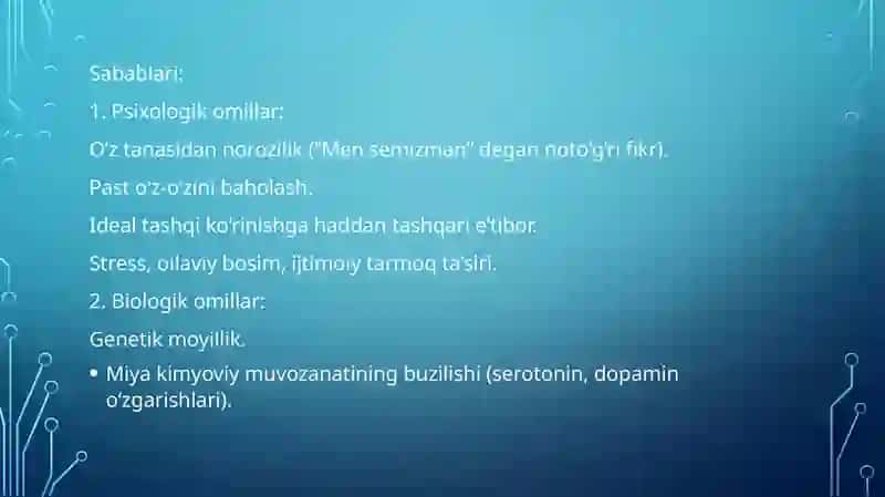 ANOREKSIYA. BULIMIYA 3