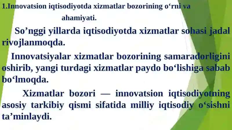 Innovatsion iqtisodiyotda xizmatlar bozorini rivojlantirish 3