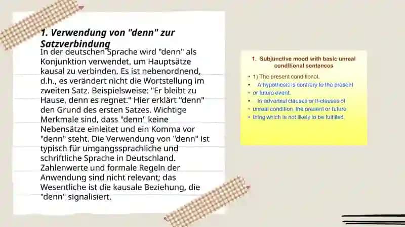 Verwendung von "denn" zur Satzverbindung 3