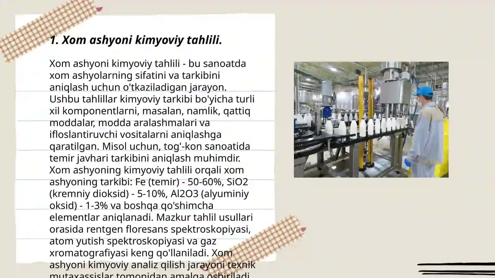 Xom ashyoni kimyoviy tahlili 3