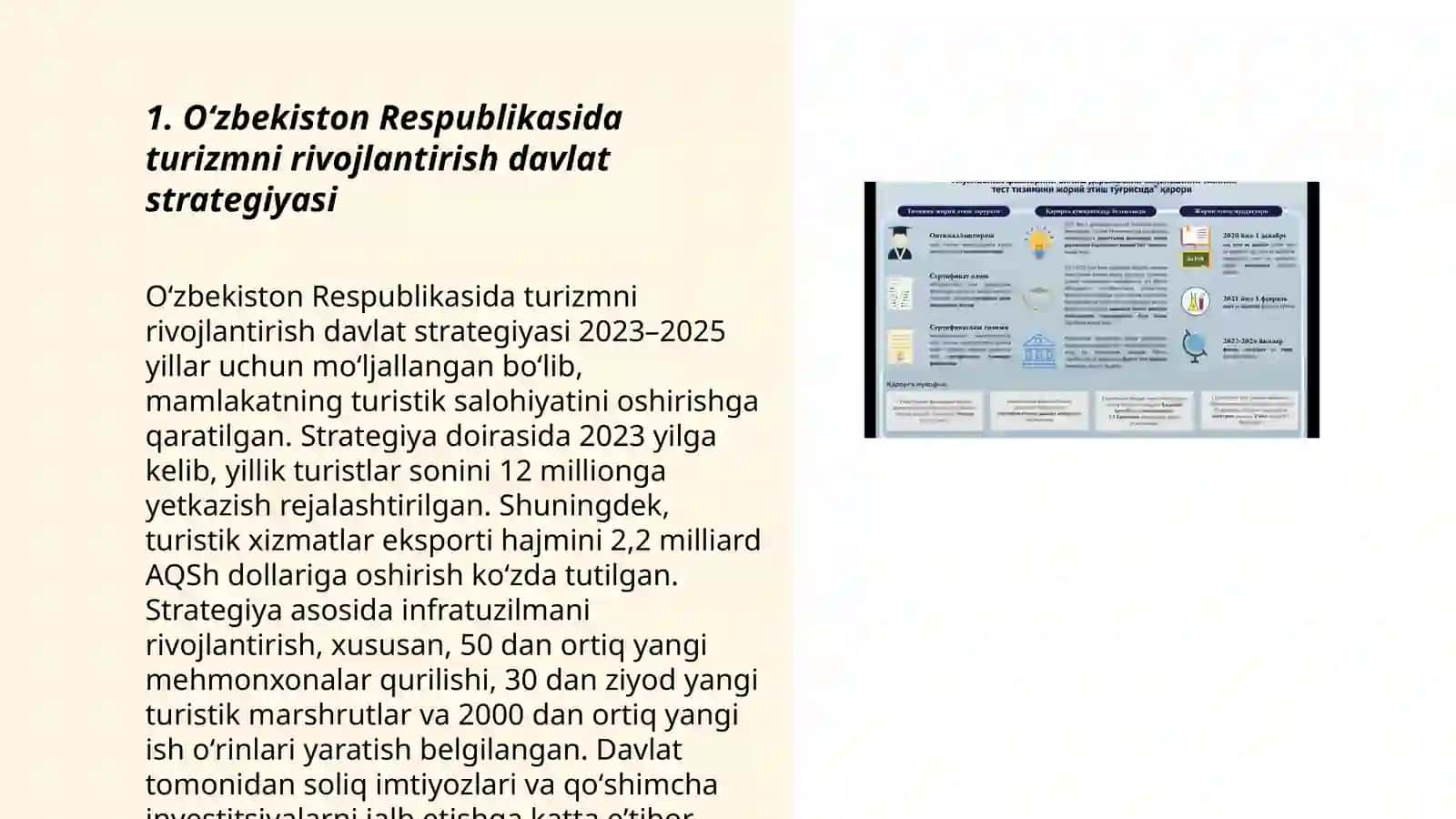 Oʻzbekiston Respublikasida turizmni rivojlantirish davlat strategiyasi 3