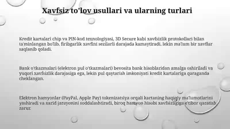 Xavfsiz to'lovlarni amalga oshirish usullari 3