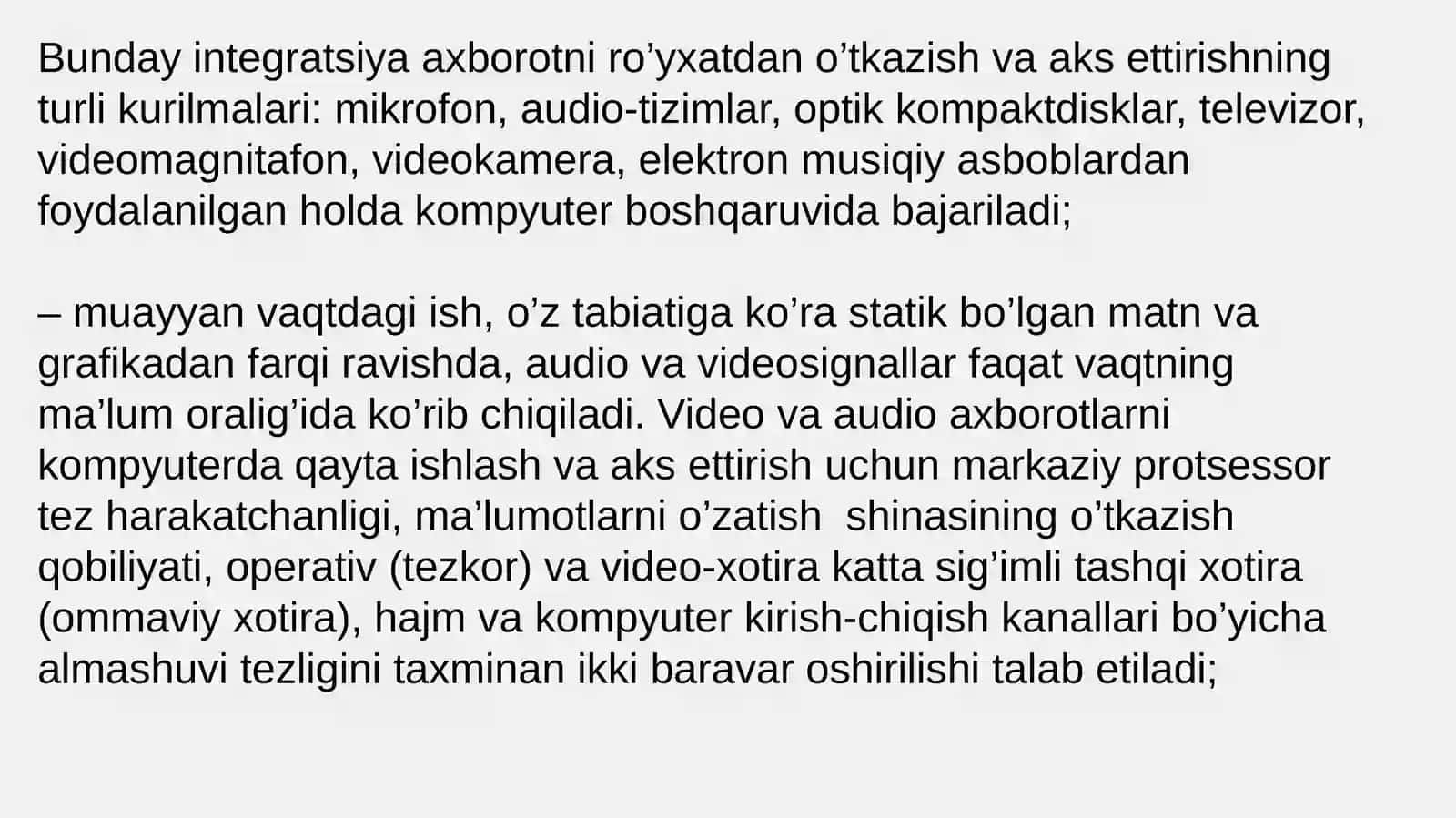 Multimediy vositalari (multimedia – ko’pvositalilik) 3