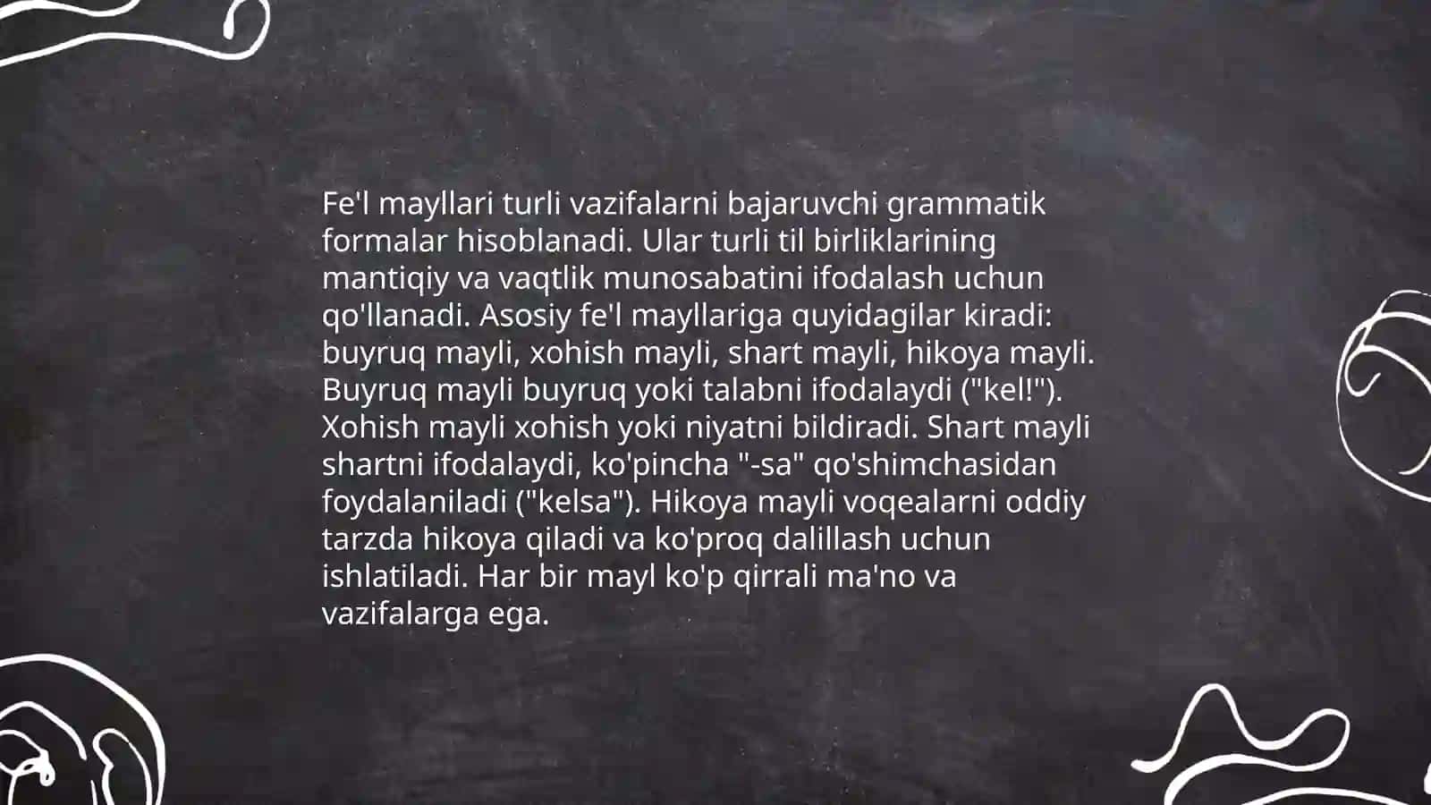 Fe'l mayllari turli vazifalarni bajaruvchi grammatik formalar 3