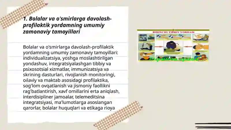 Bolalar va o'smirlarga davolash-profilaktik yordam ko'rsatishning zamonaviy tamoyillari 3
