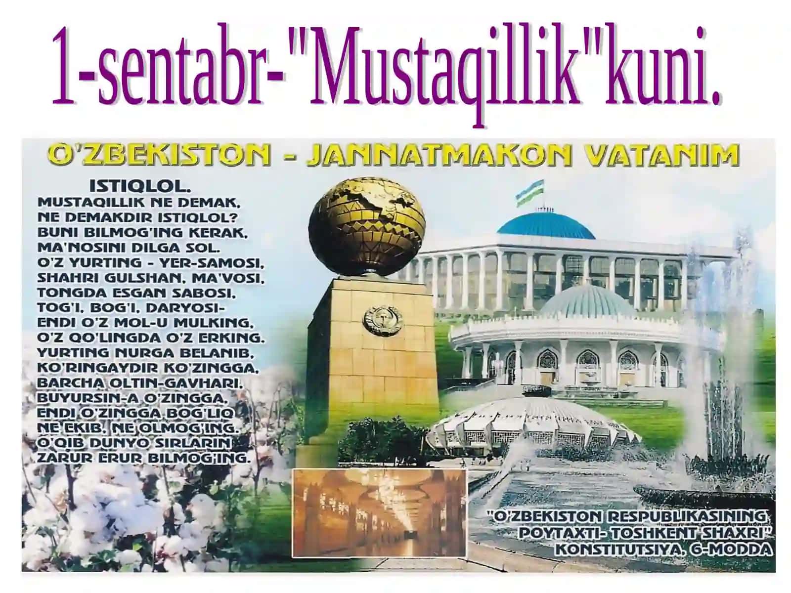 Biz –istiqlol farzandlarimiz.1-sentabr-"Mustaqillik"kuni 3
