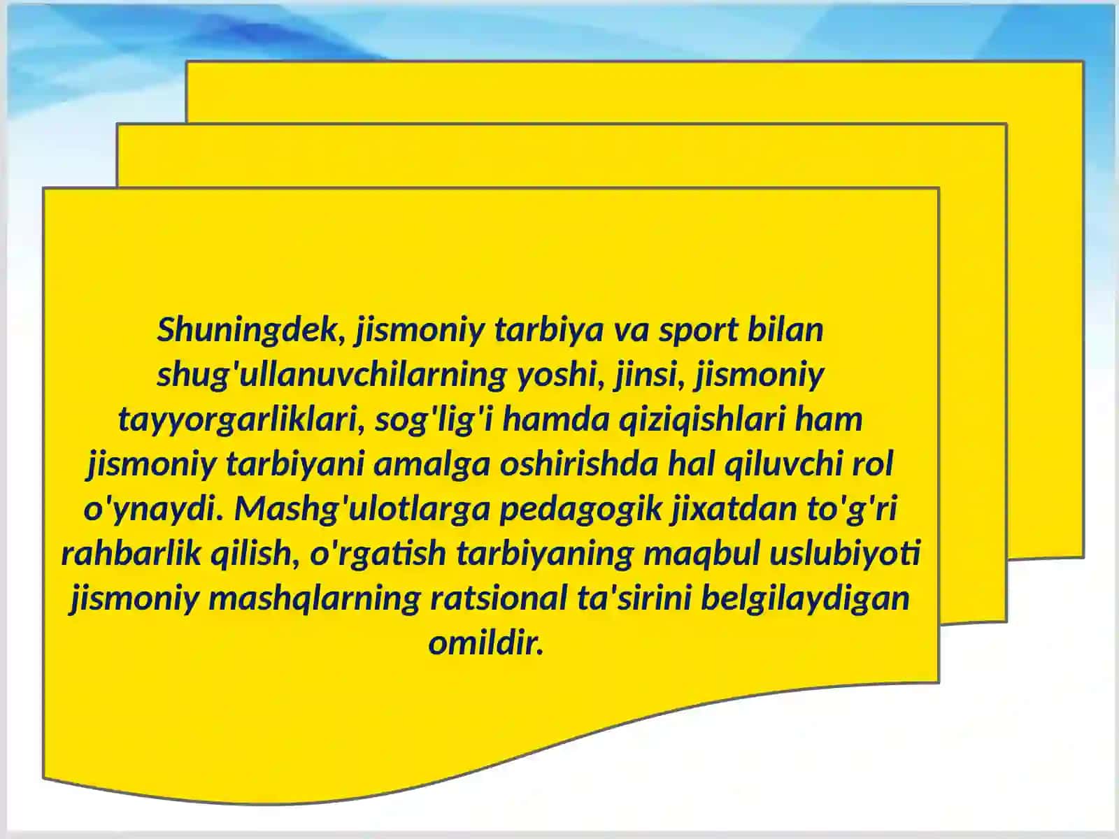 Jismoniy madaniyat va sport mashg‘ulotlarida tarbiyaning maqsadi va vazifalari 3