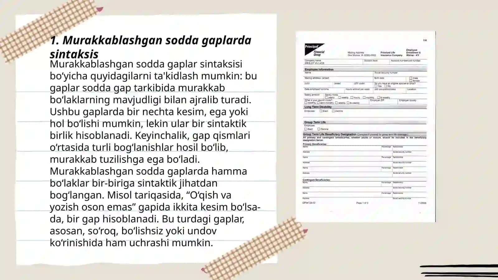 Murakkablashgan sodda gapda shakl va mazmun 3