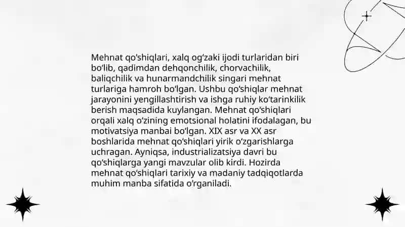 Mehnat qõshiqlari va lirik qõshiqlar 3