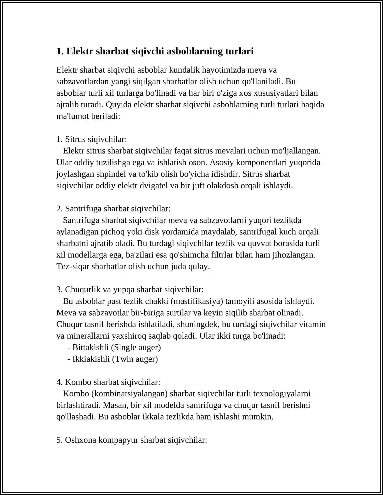 ELEKTR SHARBAT SIQIVCHI ASBOBLAR 3