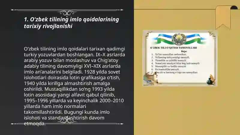 O'zbek tilining imlo goidalari va soha egalarining savodxonligi 3