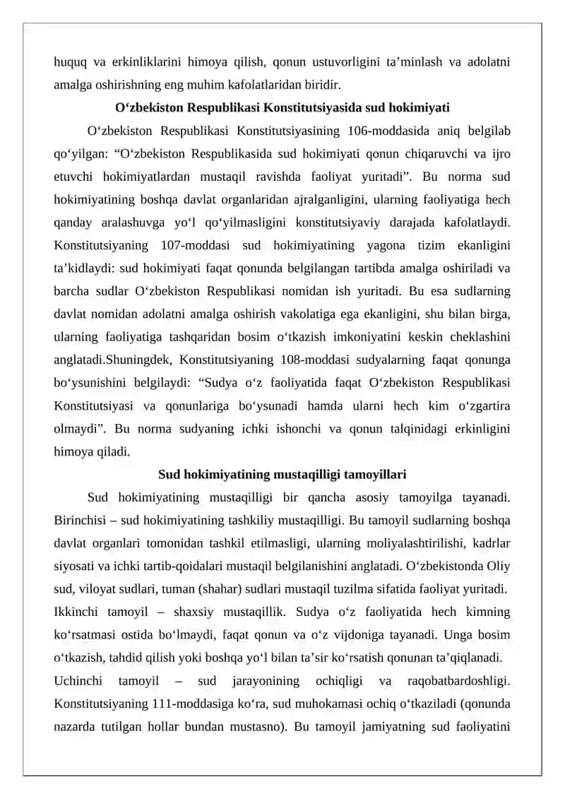 Sud hokimiyatining mustaqilligi 3