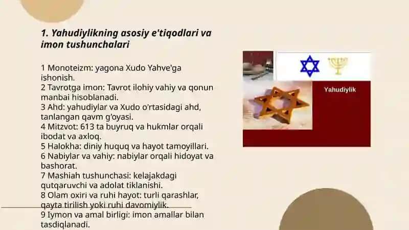 Yahudiylik ta'limati, da'stur ham ma'resimleri 3