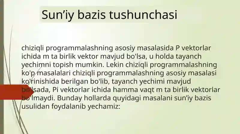 Suniy bazis usuli 3