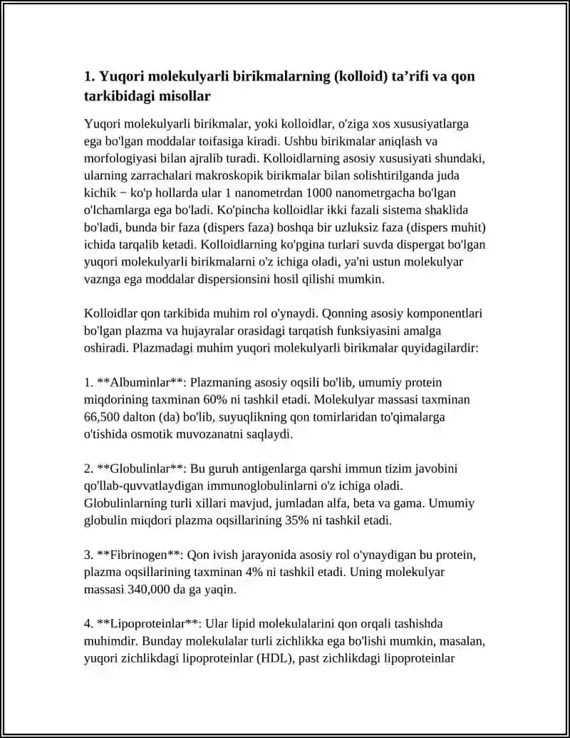 YUQORI MALEKULALI BRIKMALI ERITMALARNING XOSSALARI QONING IVISHI 3