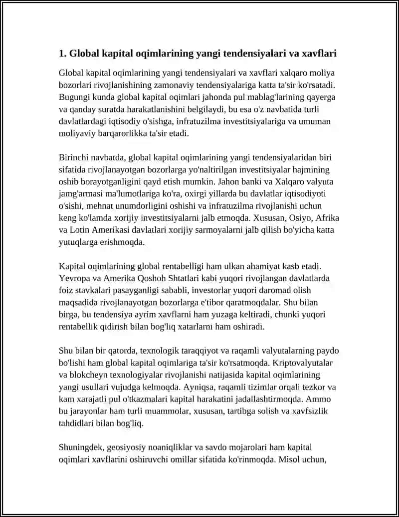 XALQARO MOLIYA BOZORLARI RIVOJLANISHINING ZAMONAVIY TENDENSIYALARI 3