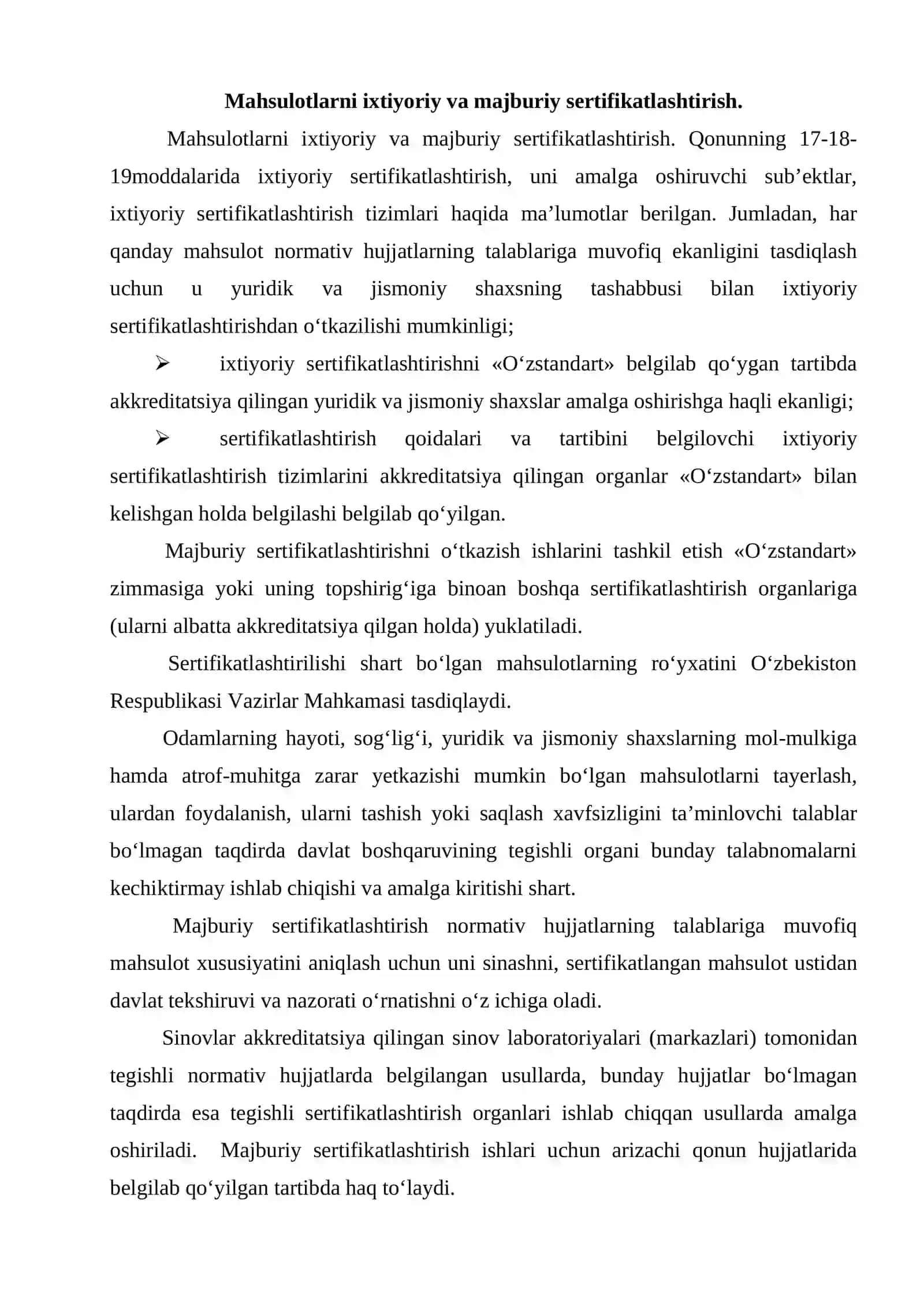 “Sertifikatlashtirishning milliy tizimi va unga oid asosiy qoidalar” 3
