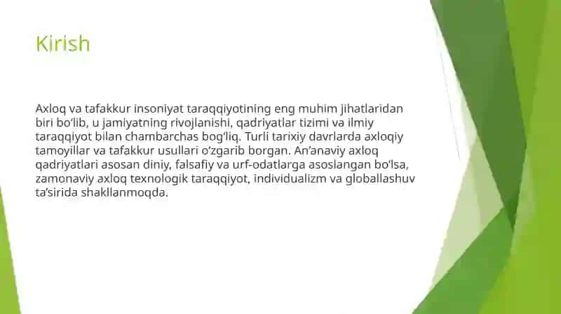 Axloq va tafakkurning an’anaviy va zamonaviy tendensiyalari 3