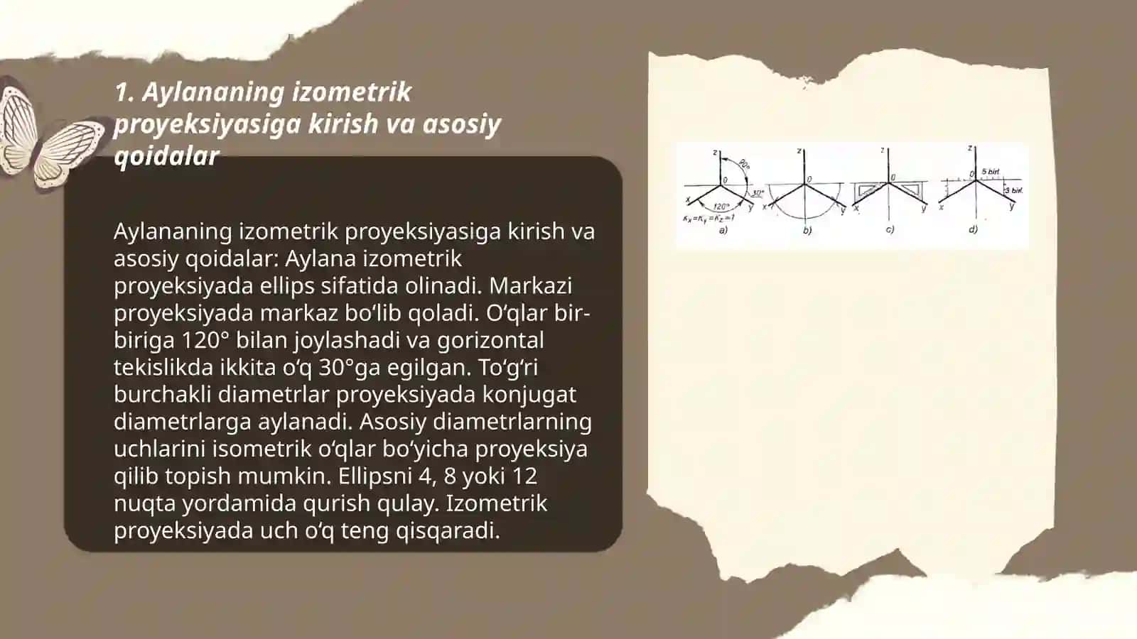 aylananing izometrikva diometrik proyeksiyalarini qurish 3