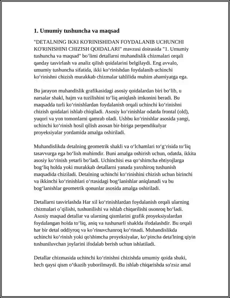 DETALNING IKKI KORINISHIDAN FOYDALANIB UCHUNCHI KO’RINISHINI CHIZISH QOYIDALRI 3