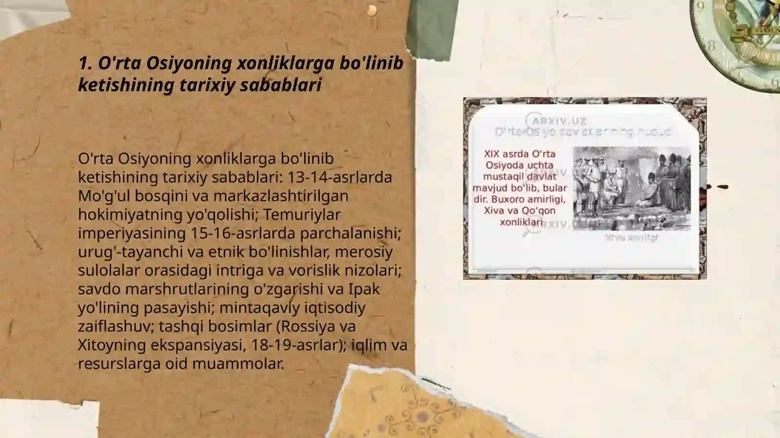 O'rta Osiyoning xonliklarga bo'linib ketishi 3