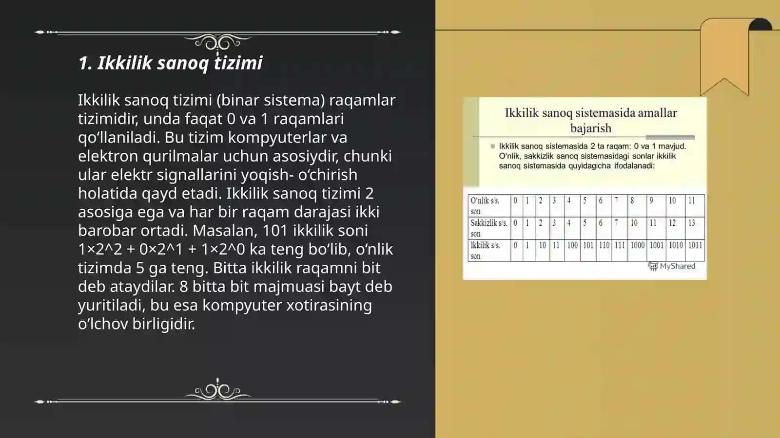 Kompyuterning arifmetik asoslari.Sanoq sistemalar 3