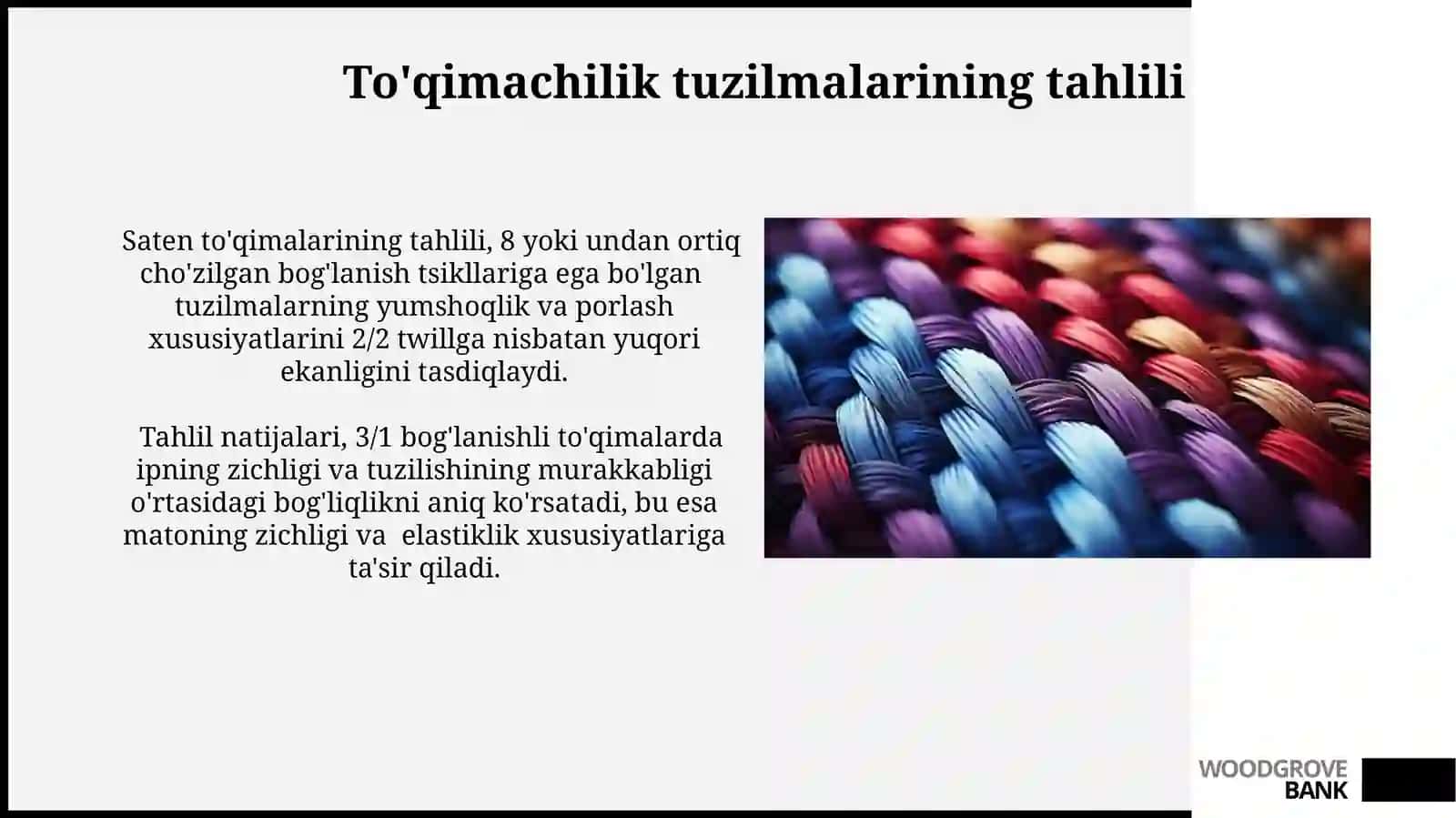 To’quv o’rilishlari.Murakkab o’rilishlar 3