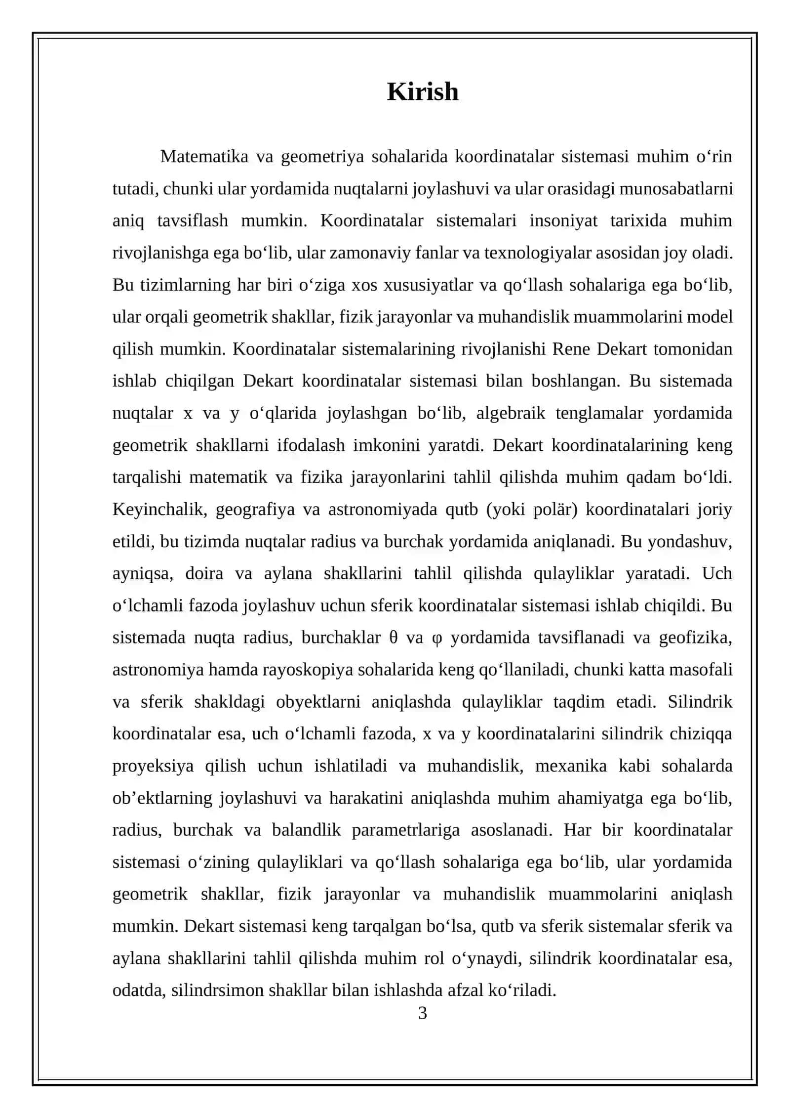Koordinatalar Sistemasini O'rganamiz 3