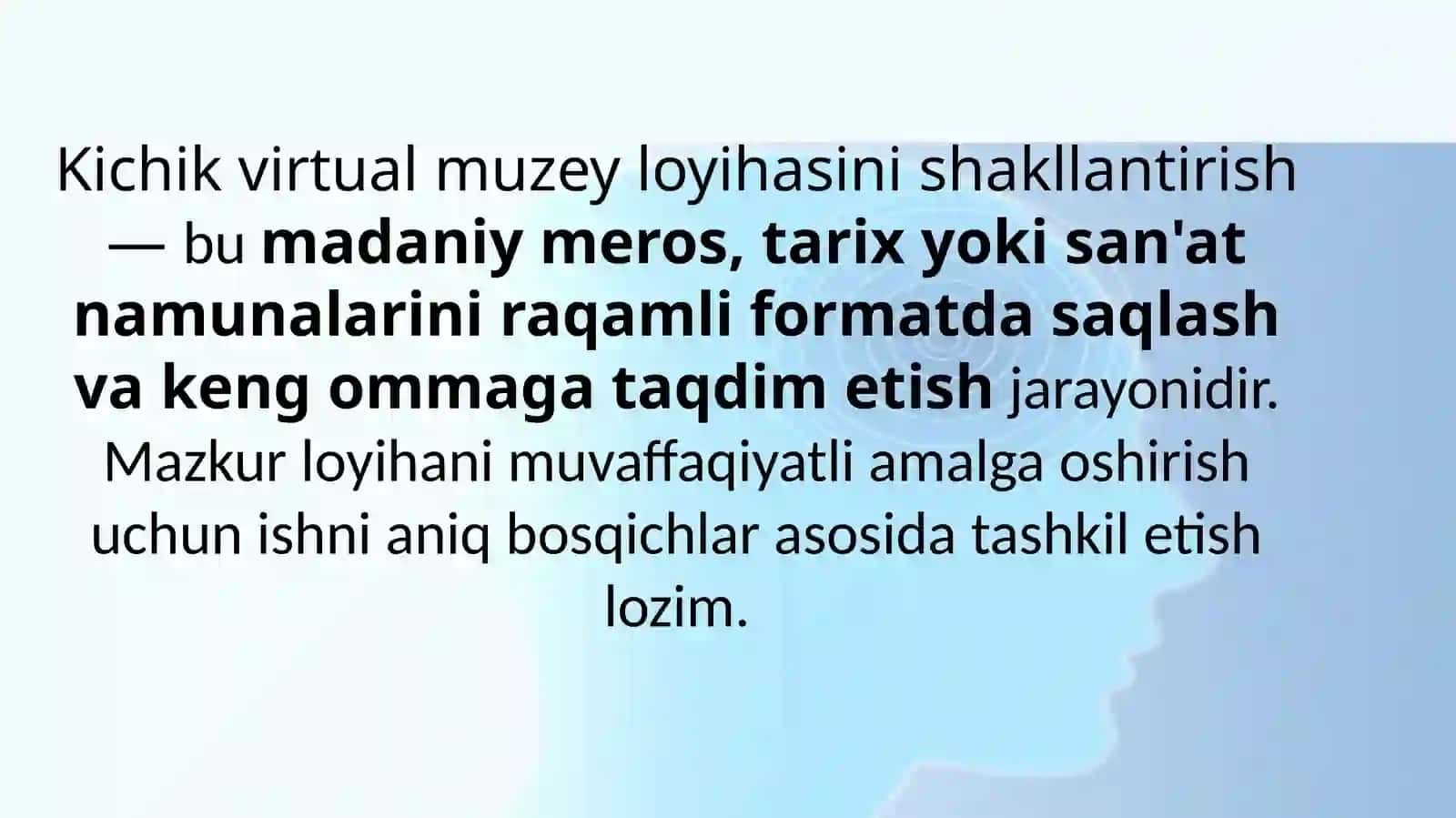 Kichik virtual muzey loyihasini shakllantirish 3
