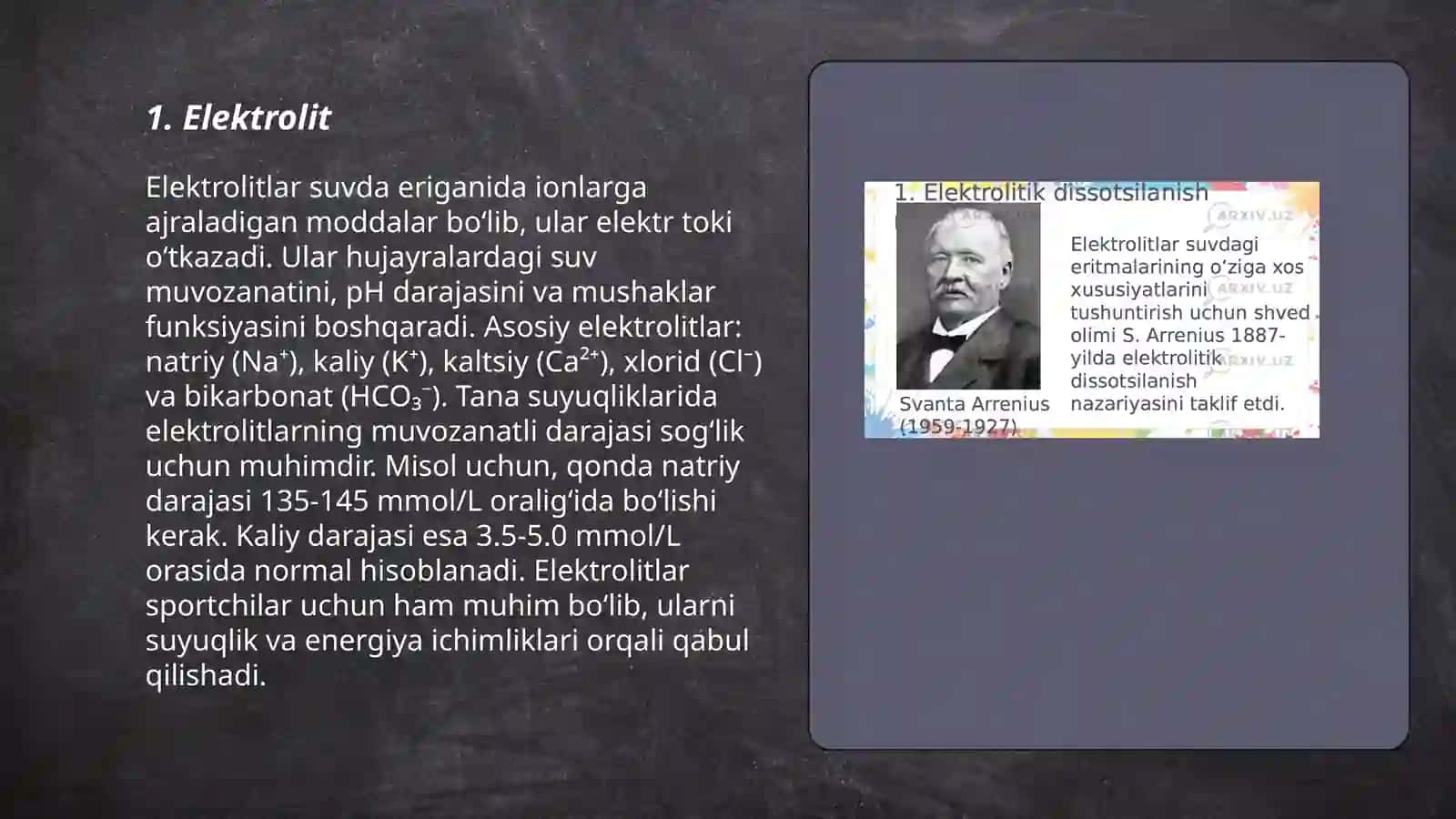Elektrolitik dissotsiatlanish nazariyasi 3