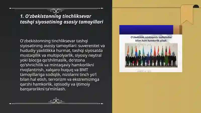O'zbekistonning tinchliksevar tashqi siyosati va uning jahon hamjamiyati ustidan tan olinishi 3