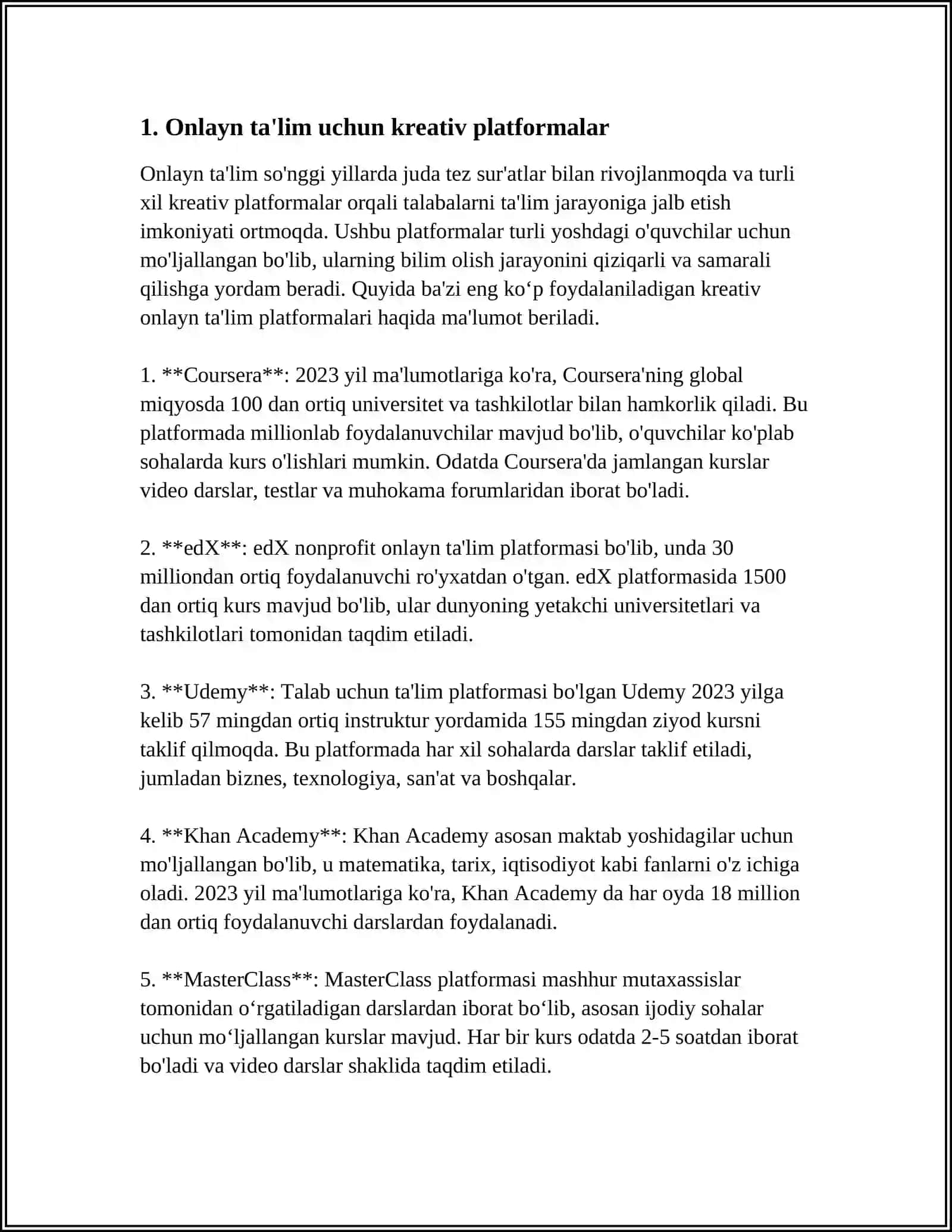 Onlayn ta'lim uchun kreativ platformalar 3