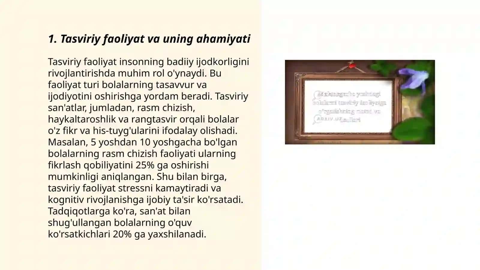 Tasviriy faoliyatga o'rgatishning metod va usullari 3