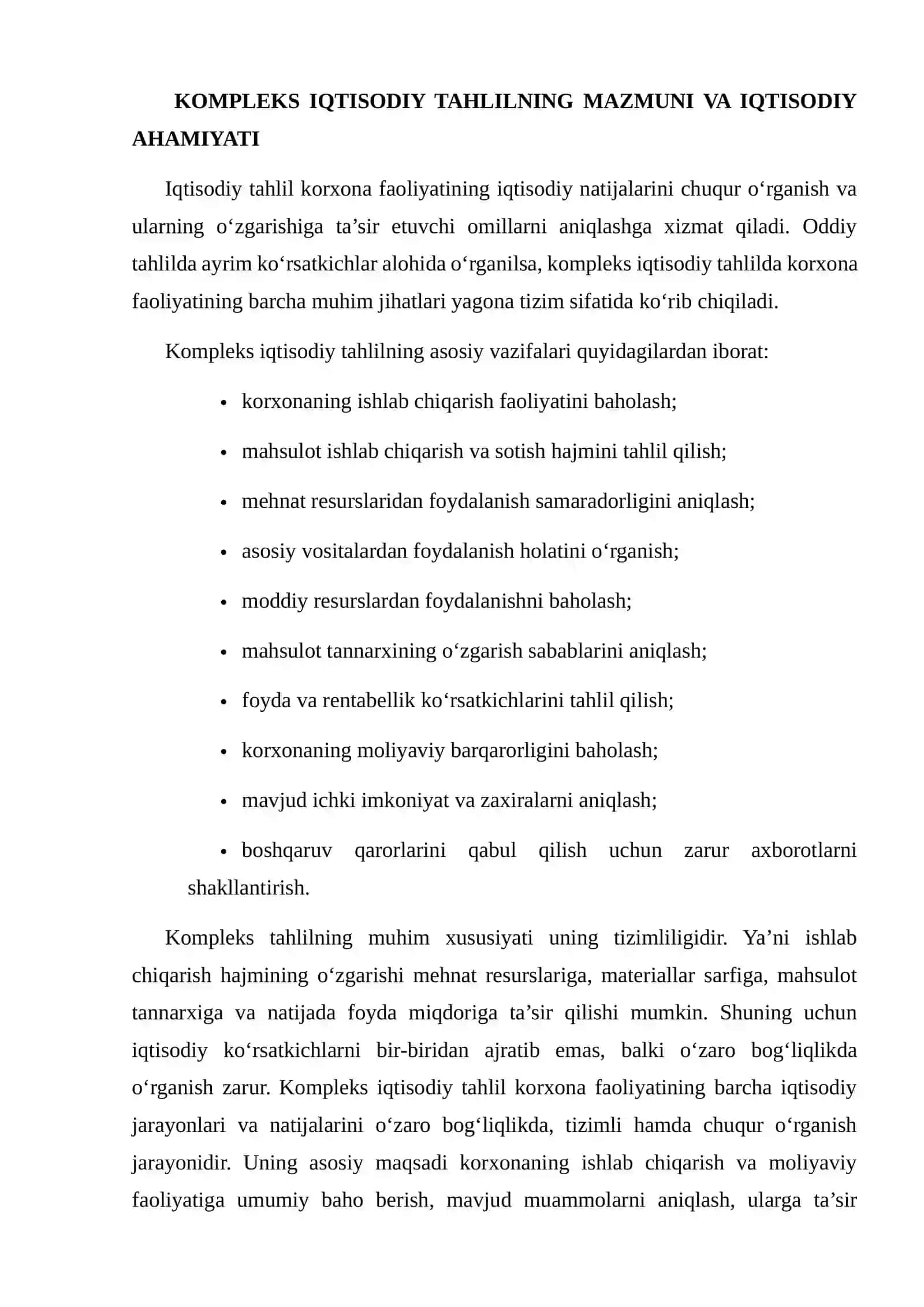 KOMPLEKS IQTISODIY TAHLIL SISTEMASINI YARATISHNING ZARURIY SHART-SHAROITLARI 3