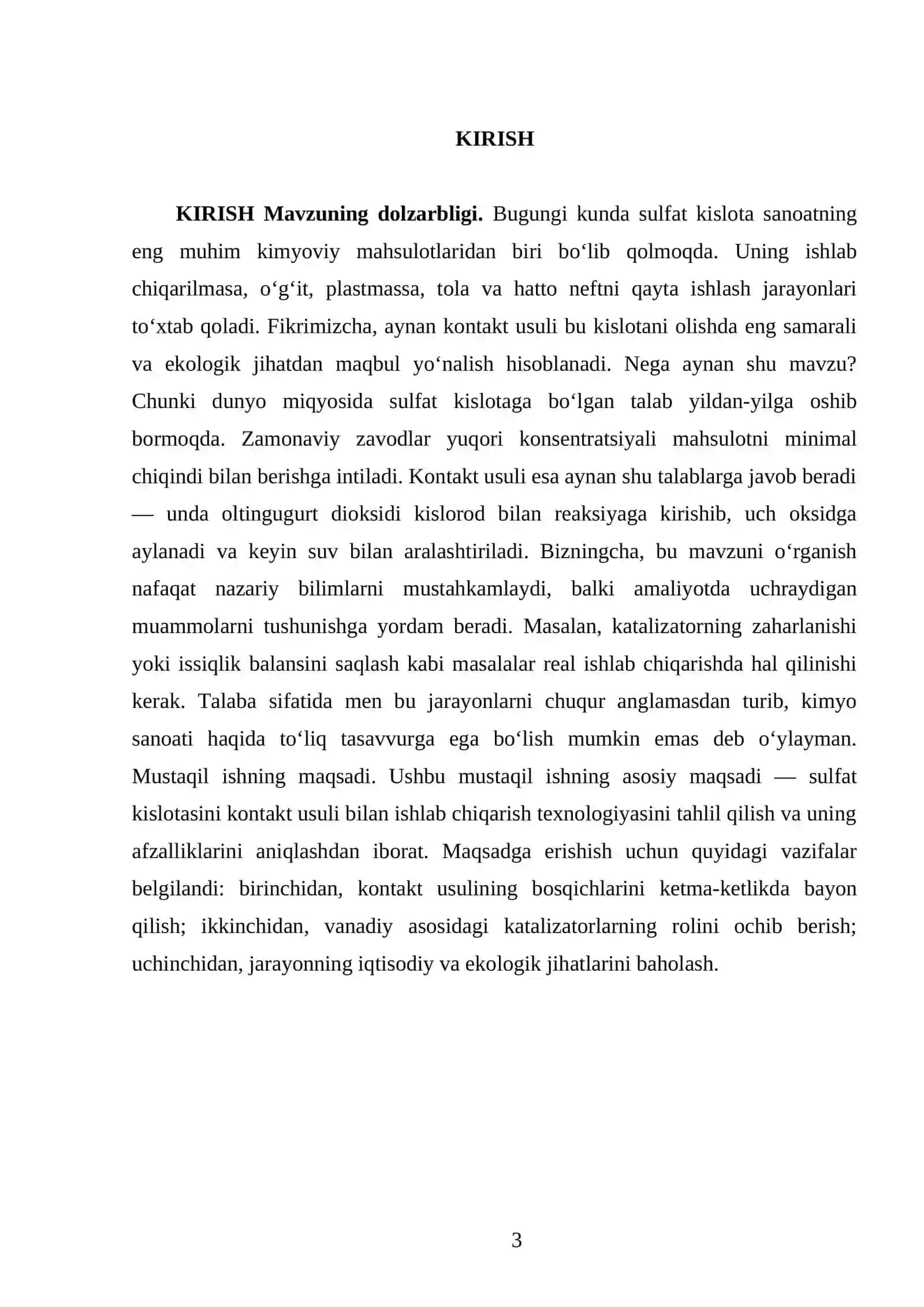 Sulfat kislotasini kontakt usuli bilan ishlab chiqarish 3