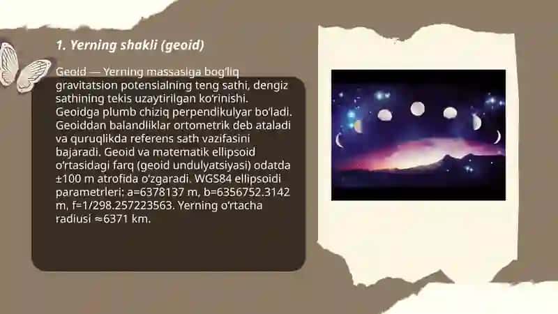 Yer shakli va harakati. Oy fazalari 3