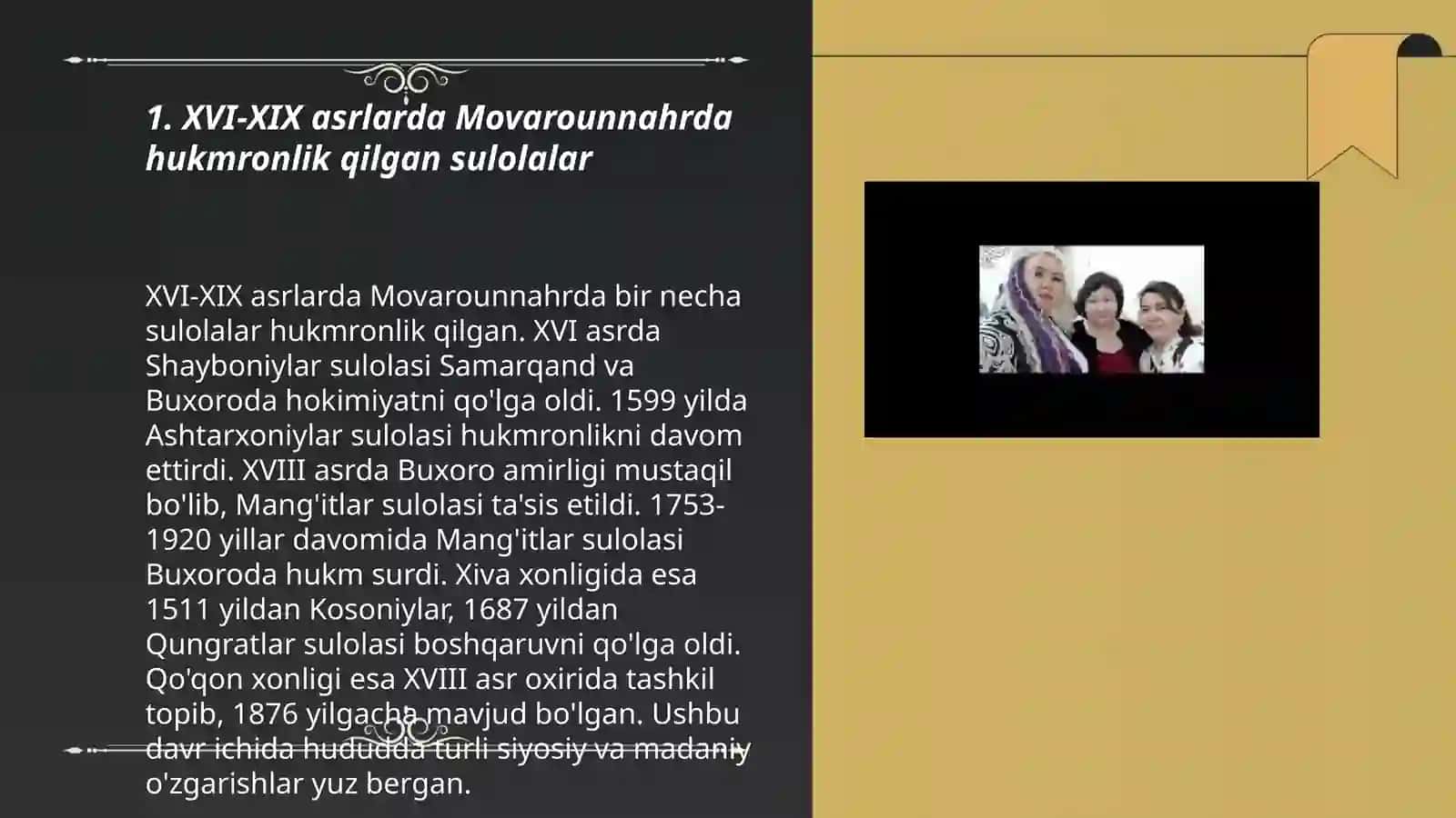 XVI-XIX asrlarda Orta osiyoda ijtimoiy siosiy axvol 3