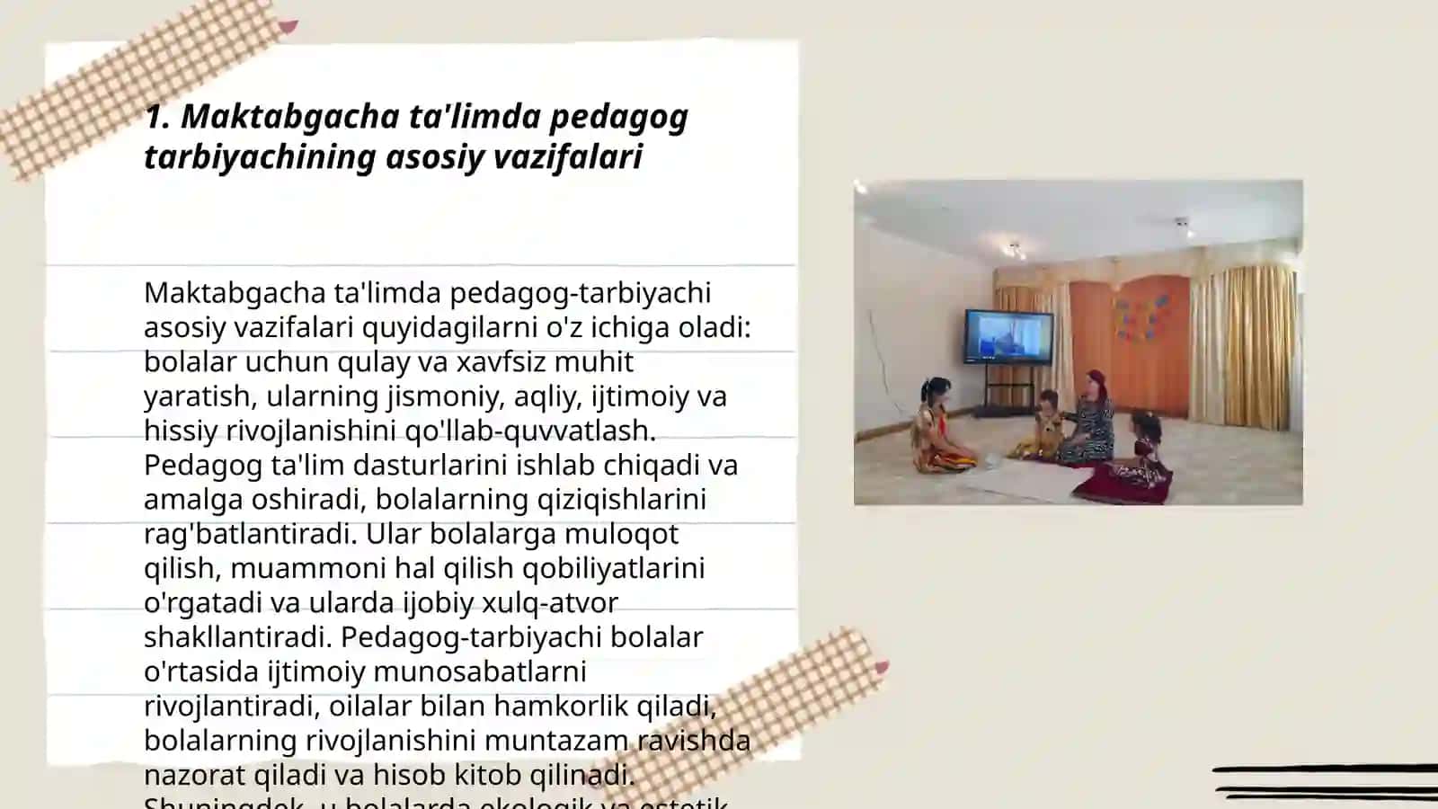 Maktabgacha ta'lim pedagogik jarayonida pedagog tarbiyachi faoliyati 3