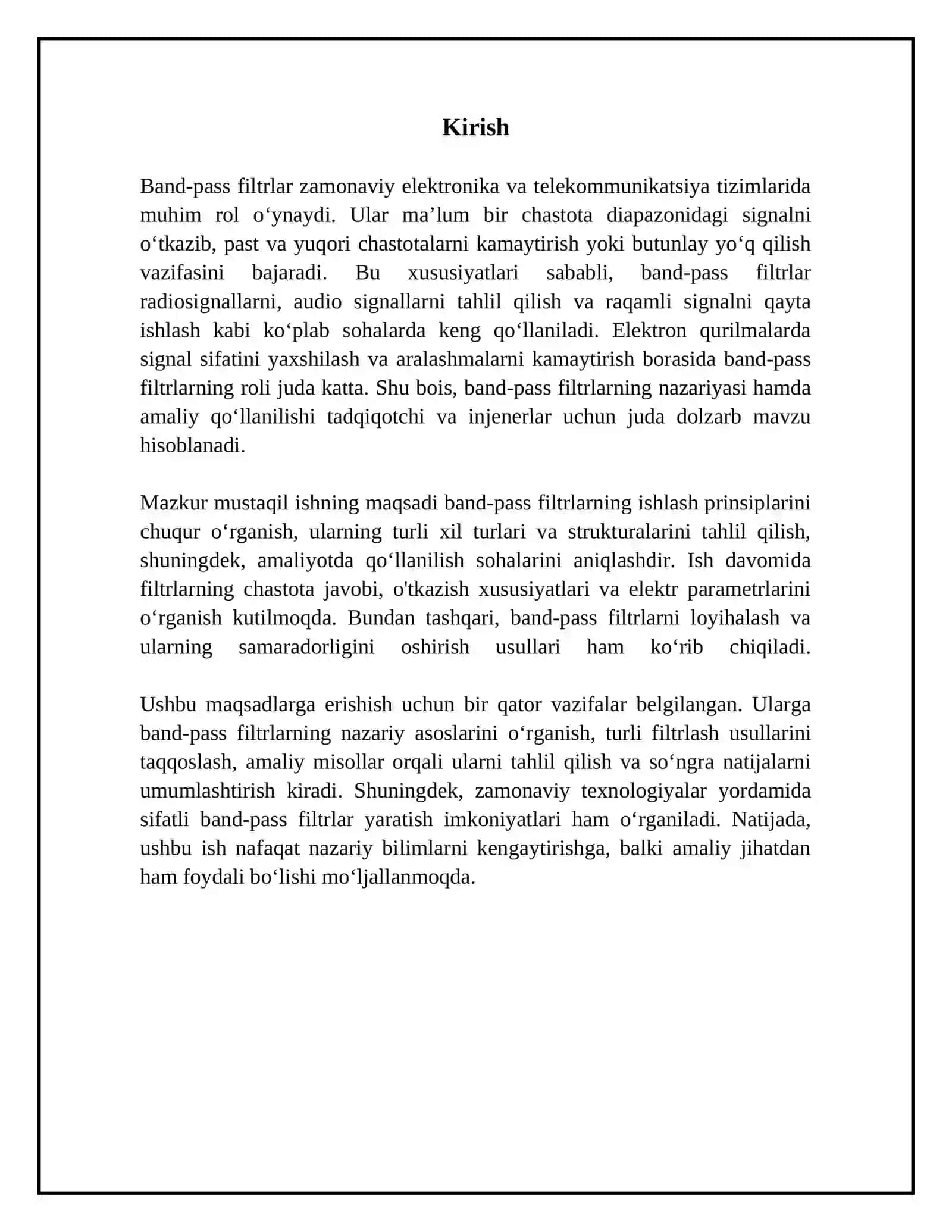 Band-pass filtir 3