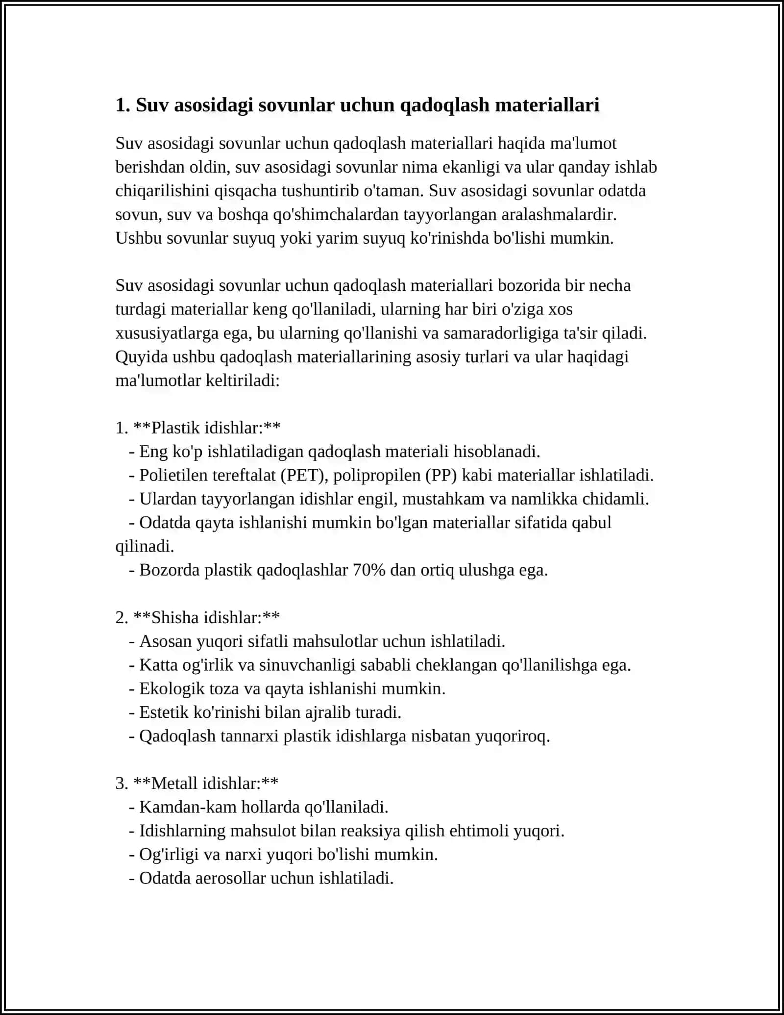 SUYUQ SOVUNLARINI QADOQLASH 3