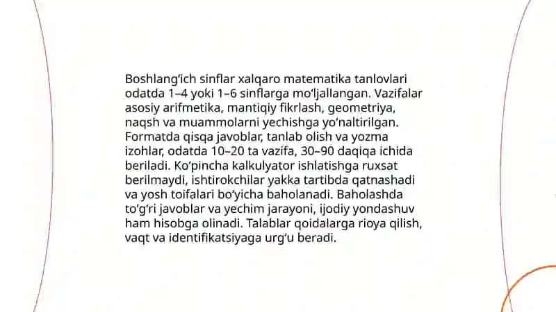Boshlangʻich sinflarda xalqaro tanlovlar, musobaqalarda berilgan masalalardan na'munalar va ularni yechish usullari 3