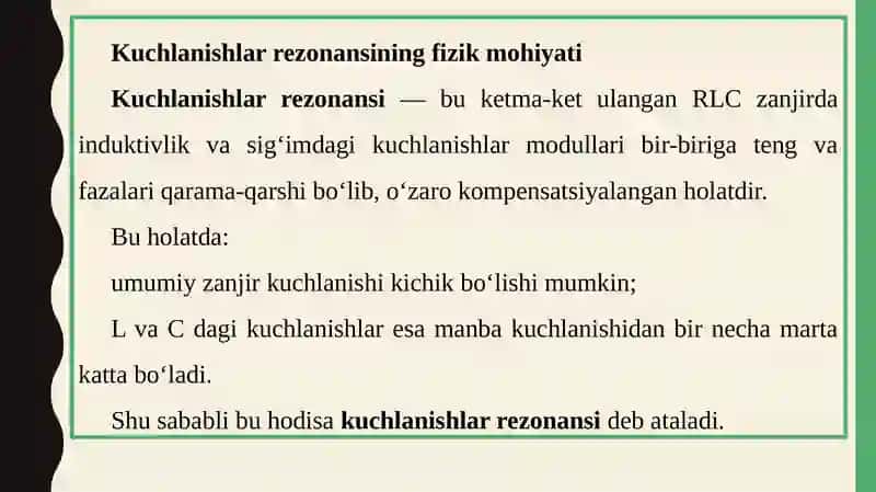 KUCHLANISHLAR REZONANSI 3